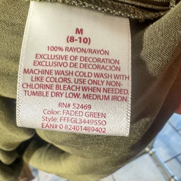 Faded Glory Olive Green Tunic Top with Embroidery - Picture 5 of 5